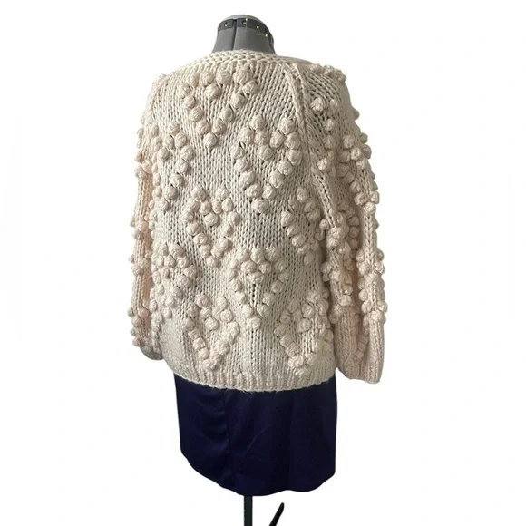 WISHLIST KNITTED CARDIGAN IN IVORY, cozy grandma core chic aesthetic Size M/L - Picture 3 of 8